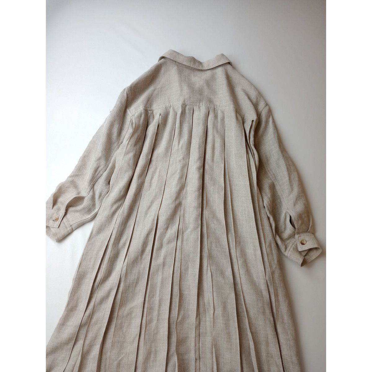 KOH.style コースタイル BACK PLEATS LINEN LIKE SHIRT DRESS シャツ