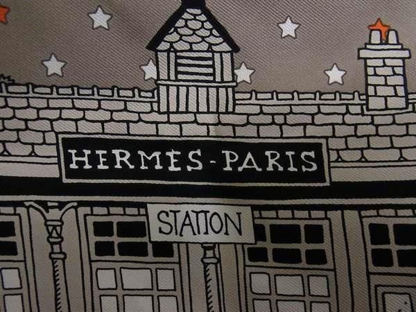 □極美品□ HERMES エルメス パリステーション カレ55 シルク100