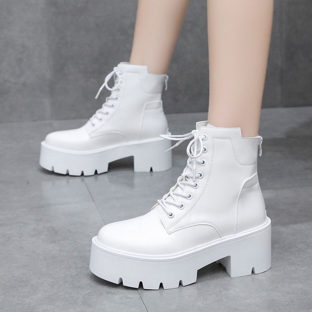 ☆ ホワイト ☆ 36(23cm) ☆ ショートブーツ 厚底 pmyboot54 ショート 