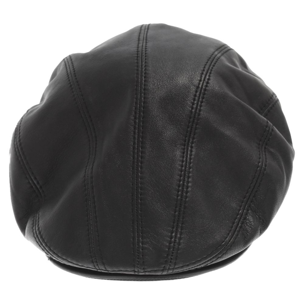 Borsalino (ボルサリーノ) レザーハンチングキャップ 帽子 ブラック