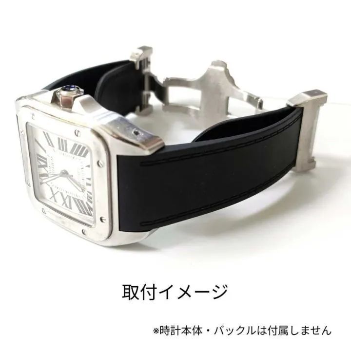 23mm 腕時計 シリコン ラバーベルト ブラック 黒 【対応