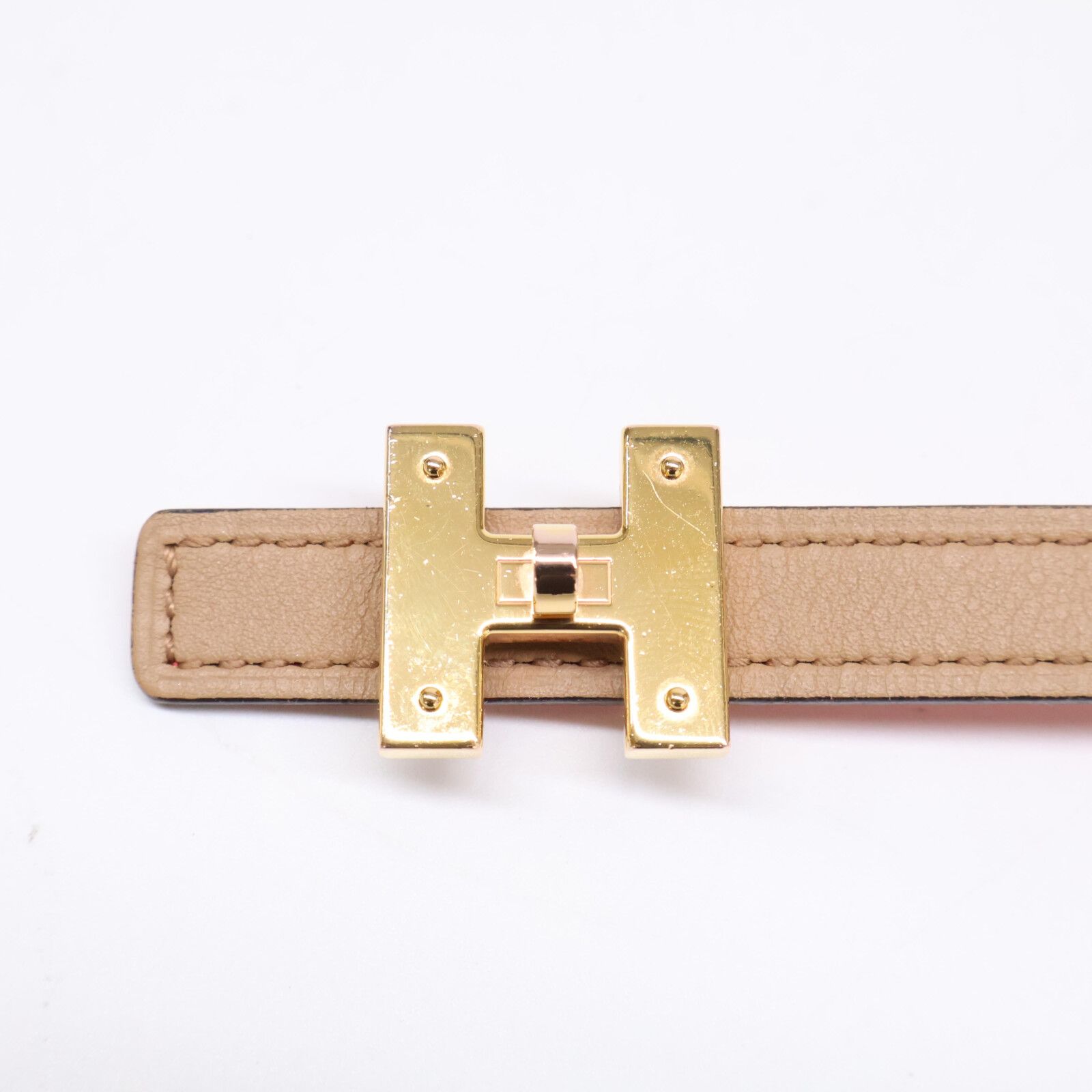 エルメス 【美品】ターンロックデザインHバックル U刻 13mm レザー リバーシブル 65 HERMES - エルメス 【美品】ターンロックデザインHバックル U刻 13mm
