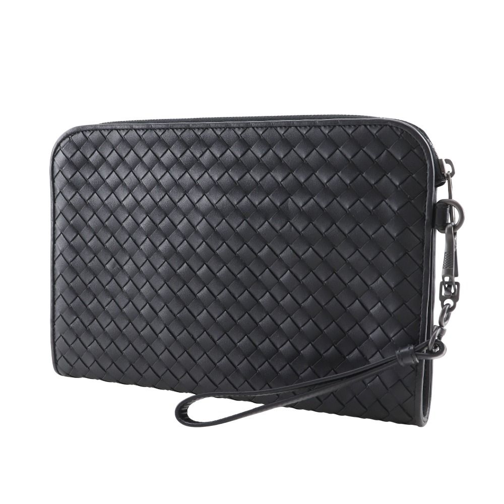 BOTTEGAVENETA ボッテガヴェネタ イントレチャート カーフ 黒 メンズ クラッチバッグ
