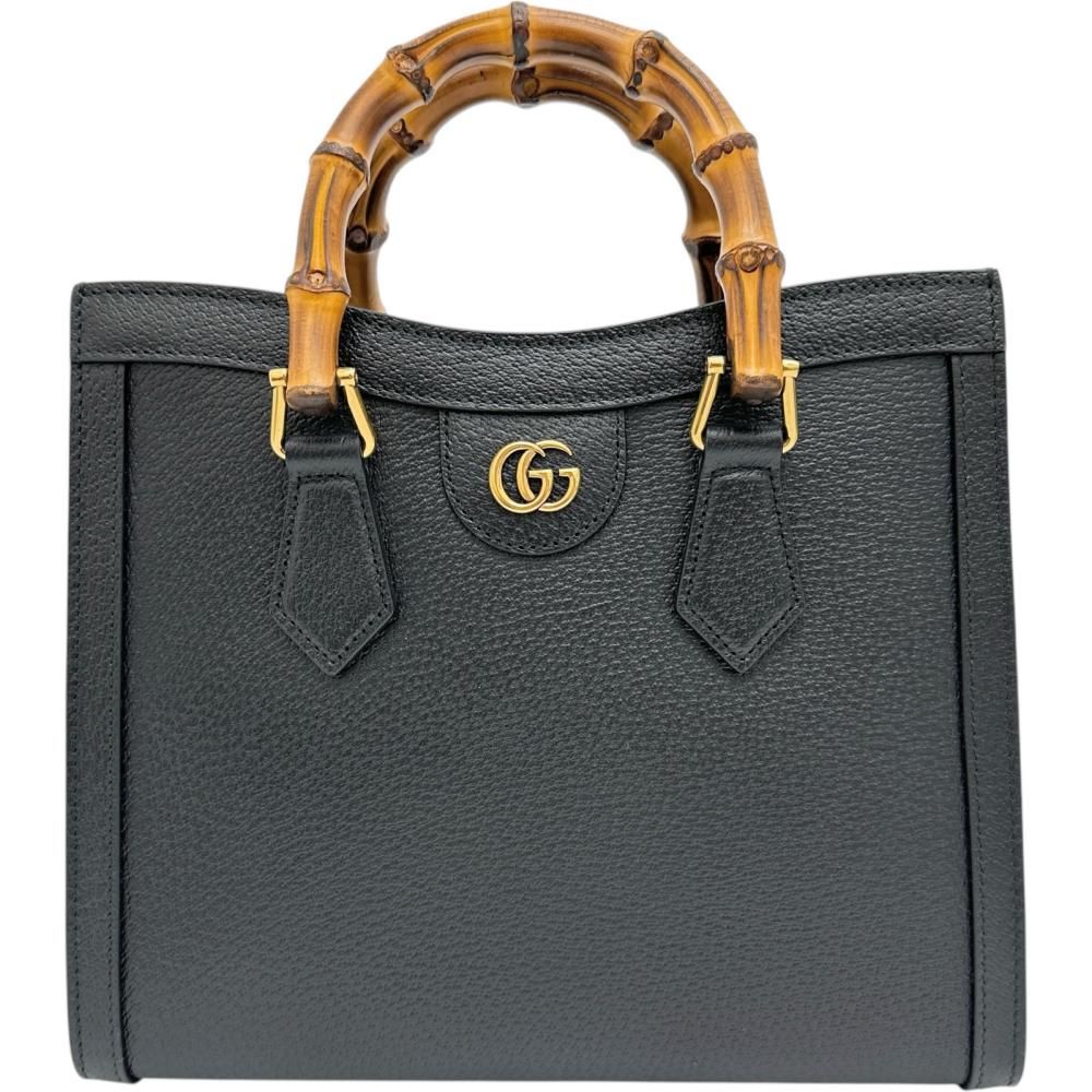 GUCCI|グッチ ダイアナ スモール 702721 2WAYショルダーバッグ ハンドバッグ レザー|バンブー ブラック ゴールド金具 レディース 真子質店 BL
