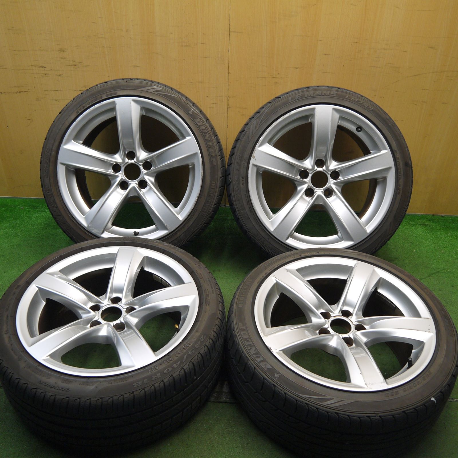 バリ溝！9分アウディ A5 8T 純正 245/40R18 ダンロップ LE MANS LM704 ピレリ Cinturato P7 18インチ PCD112/5H5080501Hノ