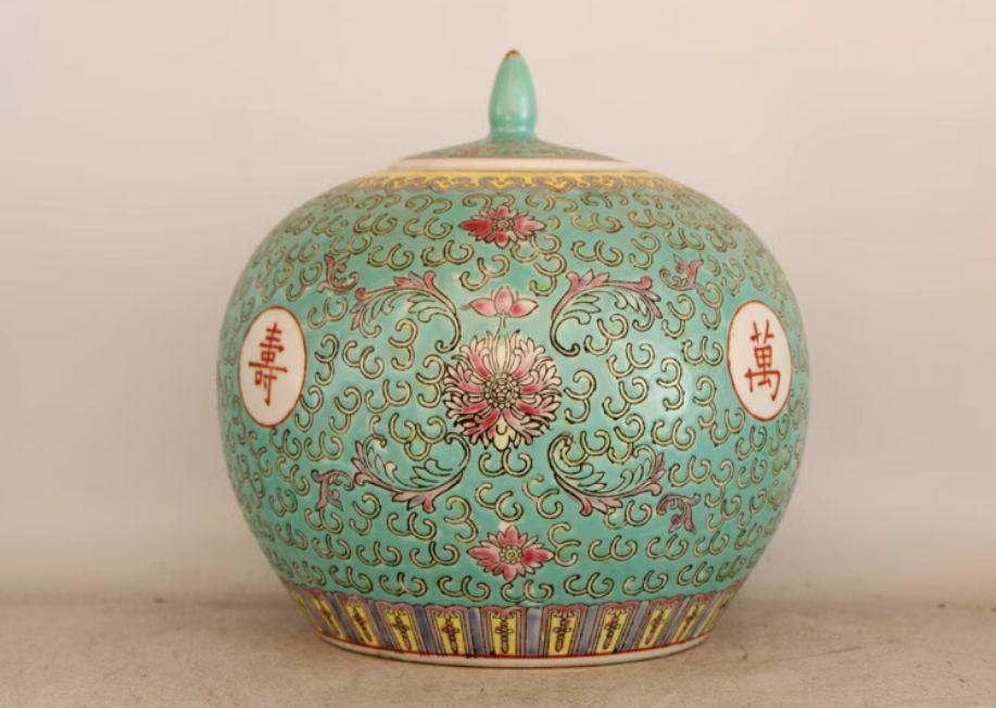 万寿無疆スイカ缶お 茶缶 景徳鎮 陶磁器 装飾品 現代工芸品美術品 置物 万寿無疆スイカ缶お 茶缶 景徳鎮 陶磁器 装飾品 現代工芸品美術