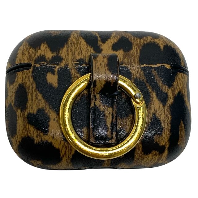 サンローラン 68555251 AirPods Pro ケース エアポッズプロ ケース ハート型 レオパード ヒョウ柄 ブラウン ロゴ SAINT LAURENT