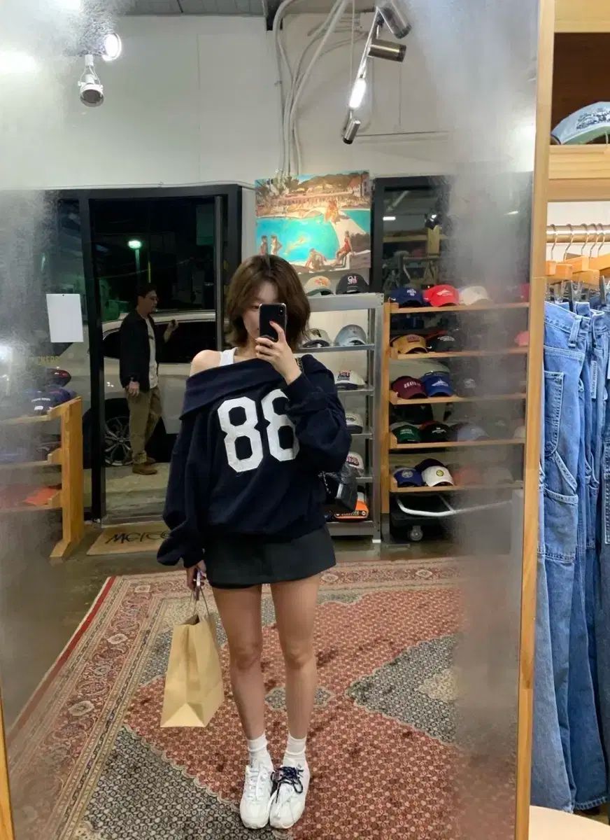  ソバーショップ オフショルダー スウェット トレーナー スウェット トップス