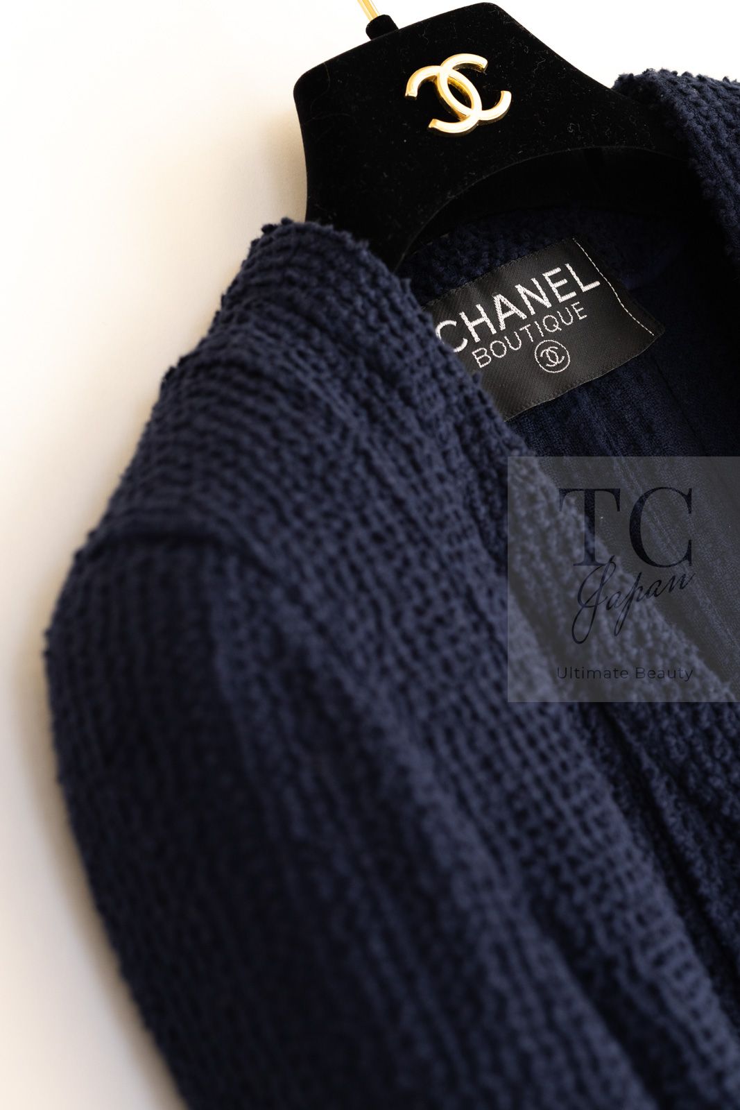 シャネル コート ジャケット CHANEL ヴィンテージ ネイビー ココ