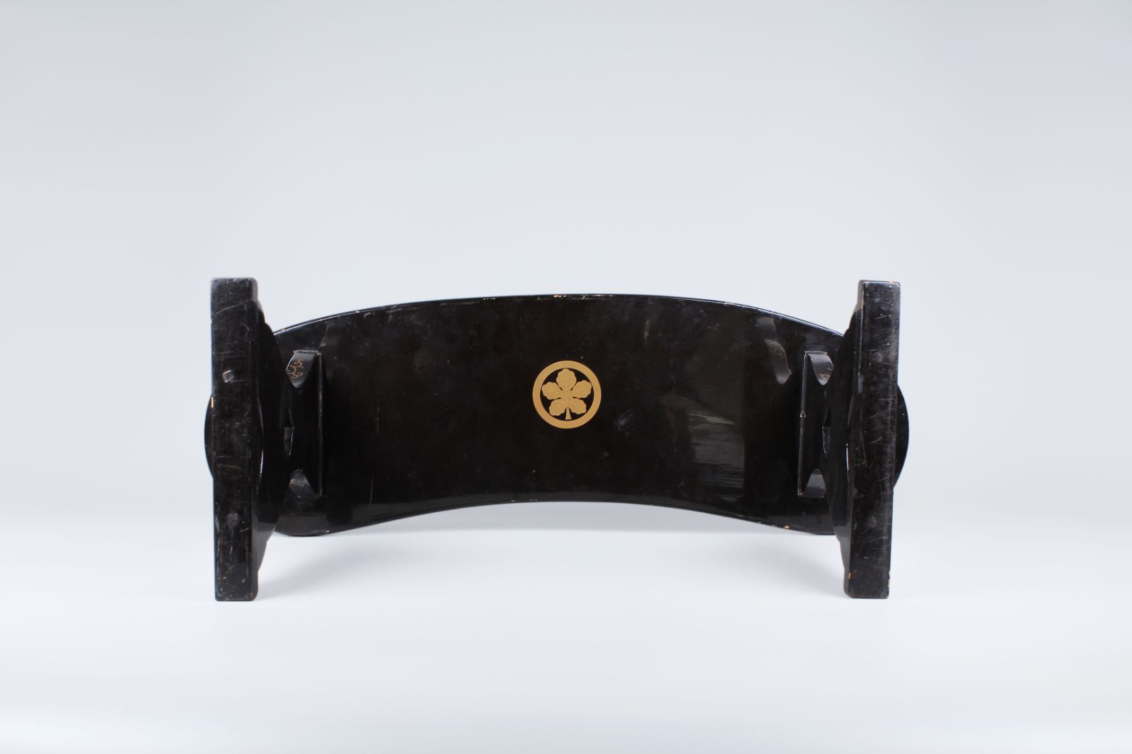 時代漆器 蒔絵唐草紋脇息一対 大名道具 家紋 古美術／骨董品【正一古