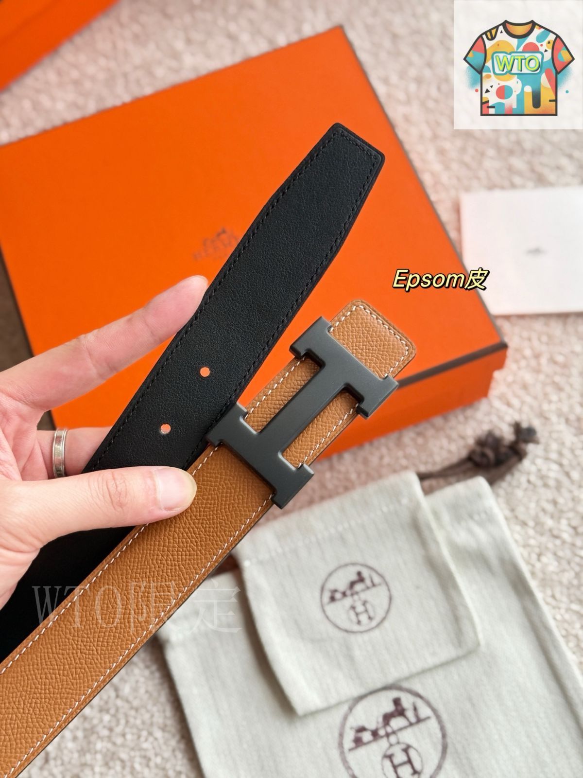 エルメスHERMES☆ベルト☆レザーのみ☆5382☆赤×緑☆メンズレディース HERMES（エルメス）ベルト 緑 サイズ:95 レディース