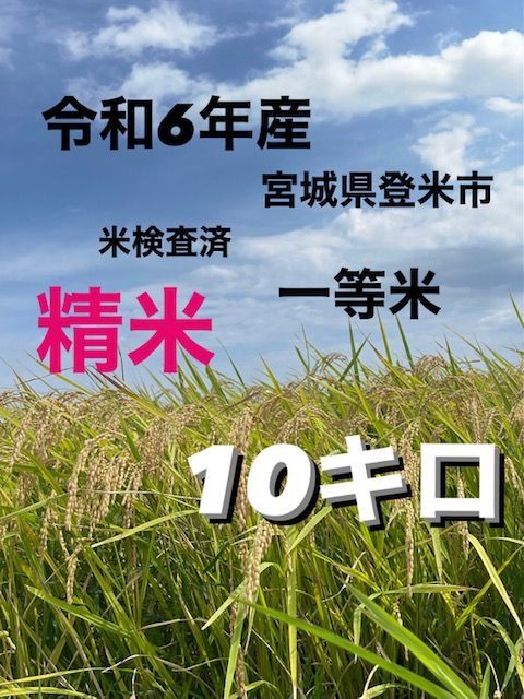【新米】令和6年産　精米　10キロ　ひとめぼれ　一等米　宮城県登米市中田町 宮城県産 ひとめぼれ】令和6年度産 精米 10kg（5kg×2袋）【米 お
