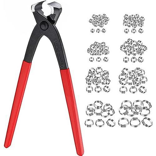 Wellvie ホースバンド クリップ 80個 7-21mm 7サイズ クランプホースバンドブライヤー付き 調節可能 304ステンレス鋼製 固定配管 自動車 機械 設備 ホース 防錆 耐久性 腐食防止 ホースバンド メン