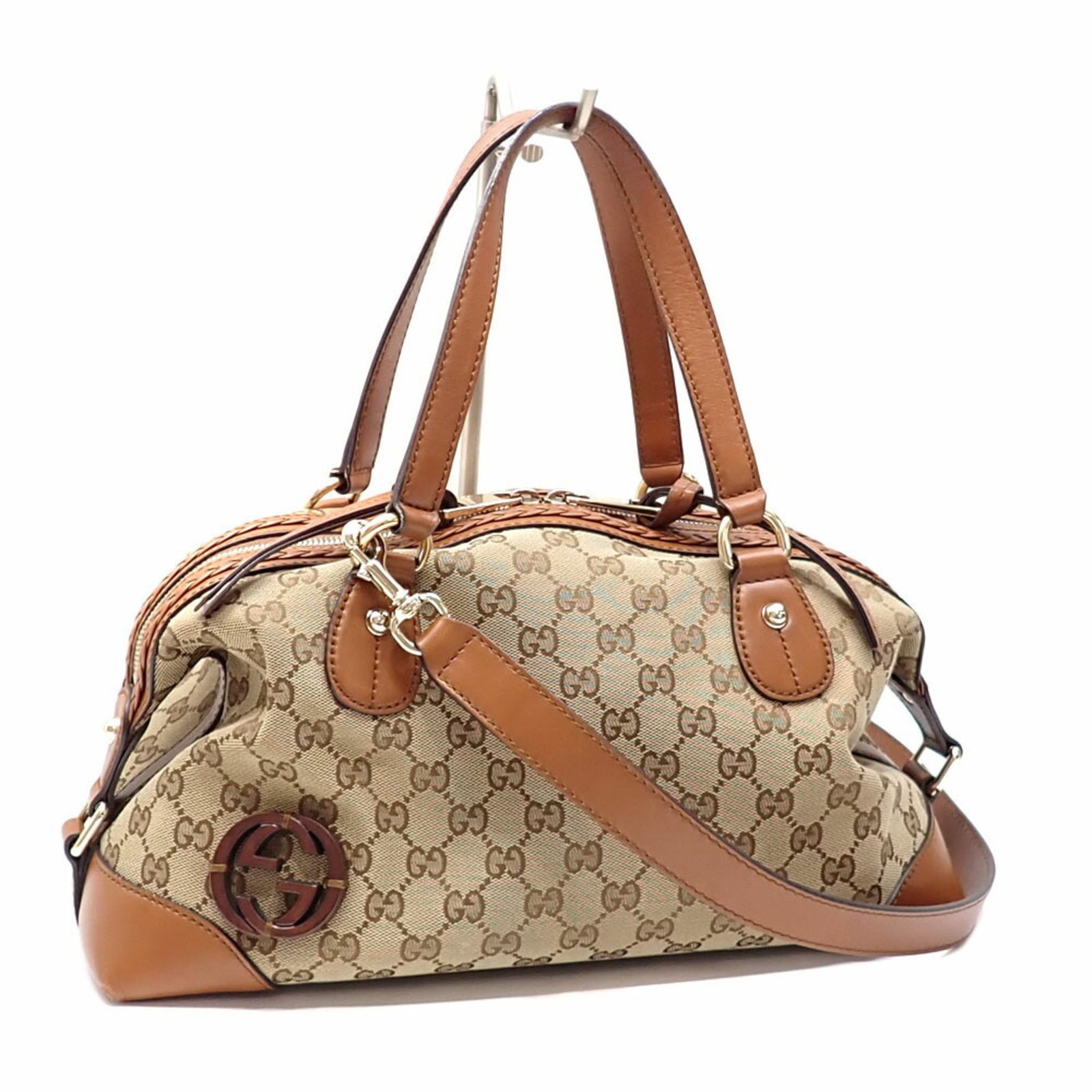 グッチ Gucci グッチ ハンドバッグ ブリックレーン レディース ベージュ ブラウン GGキャンバス レザー 296898 ショルダー