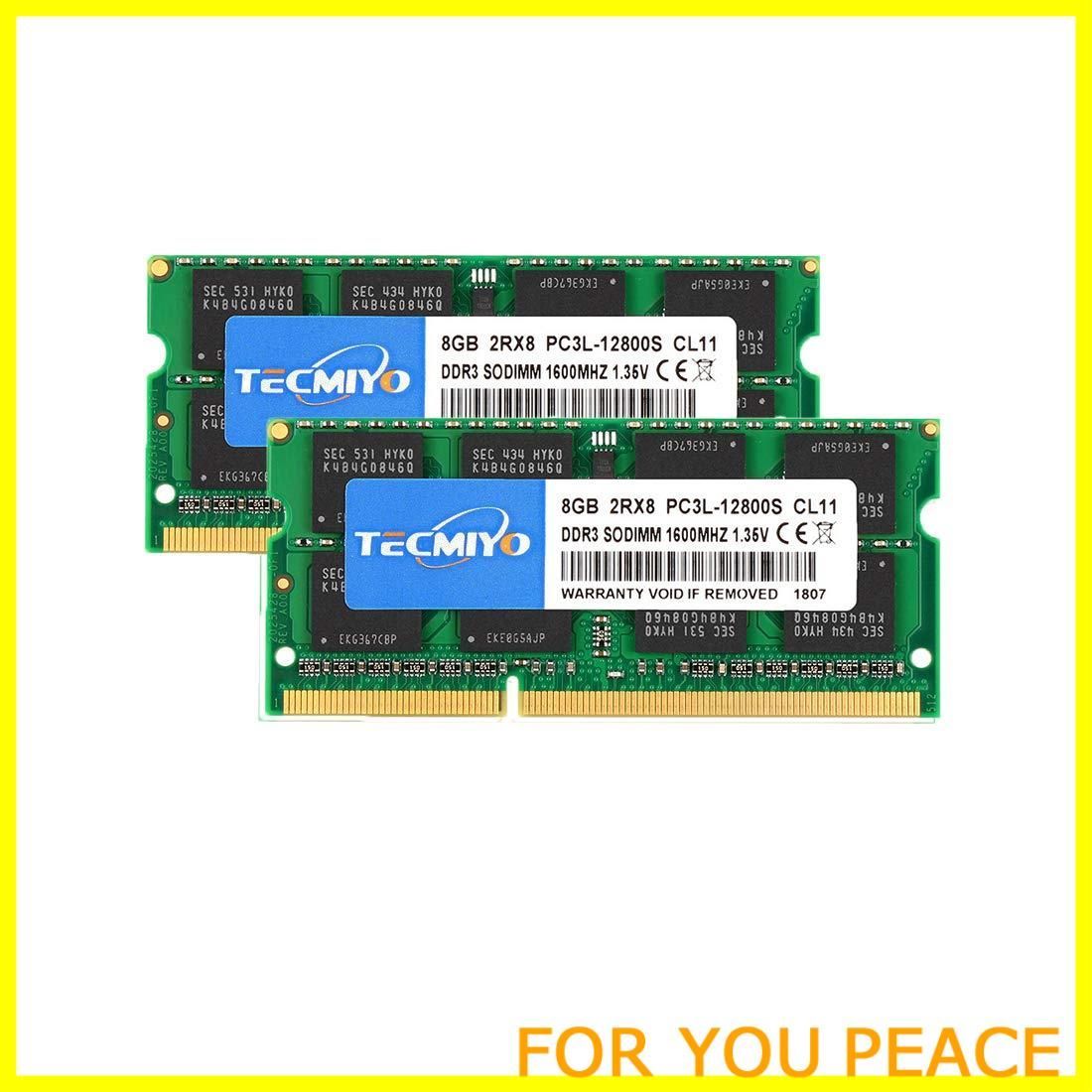 【新着商品】テクミヨ ノートPC用メモリ1.35V (低電圧) DDR3 1600 SODIMM（PC3-12800 DDR3L 1600 PC3L-12800 8GB×2枚 204Pin CL11 Non-ECC 対応
