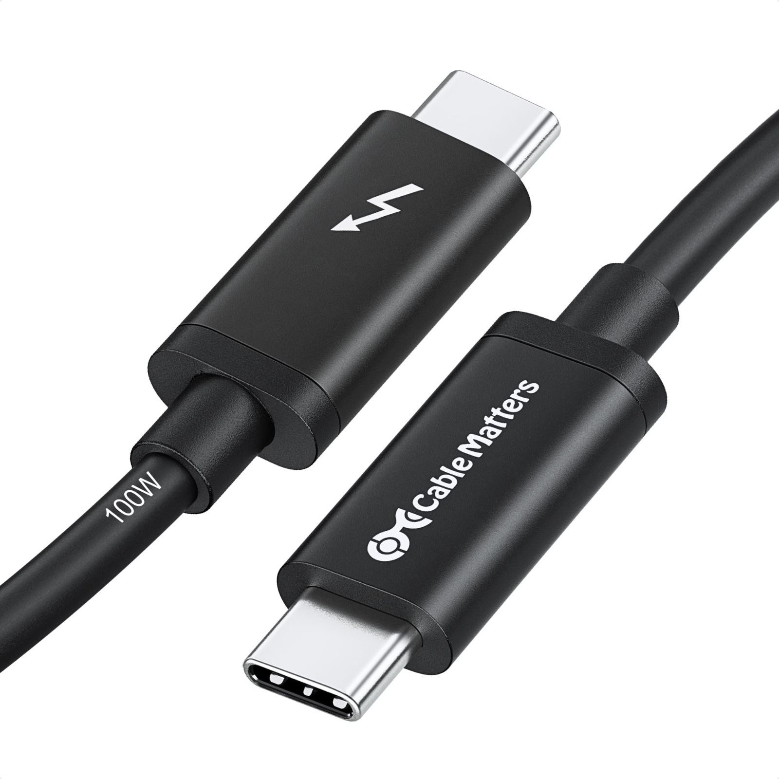 【数量限定】認証取得】Cable Matters Thunderbolt Thunderbolt 3 ケーブル 2m 20 Gbps サンダーボルト 3 ケーブル 【Intel 100W充電 ブラック iPhone 15 MacBook iPad Pro/Ai