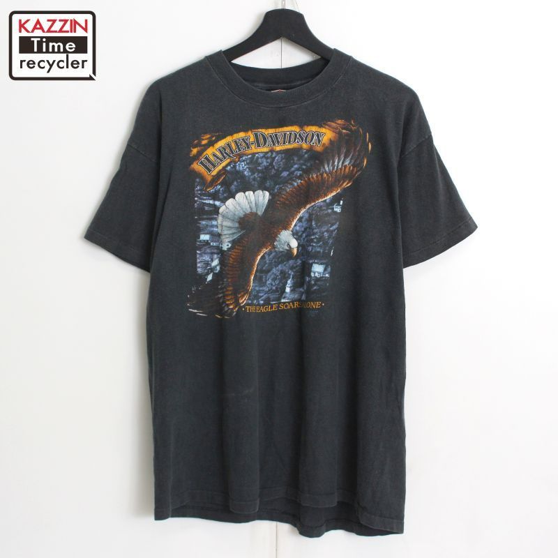 80s vintage HARLEY DAVIDSON 3Dエンブレム イーグル 半袖T