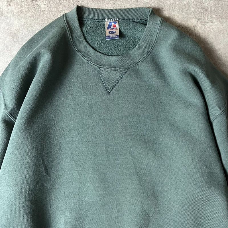 レアカラー 00s RUSSELL 無地 前V スウェット トレーナー XL レアカラー 00s RUSSELL 無地 前V スウェット トレーナー XL