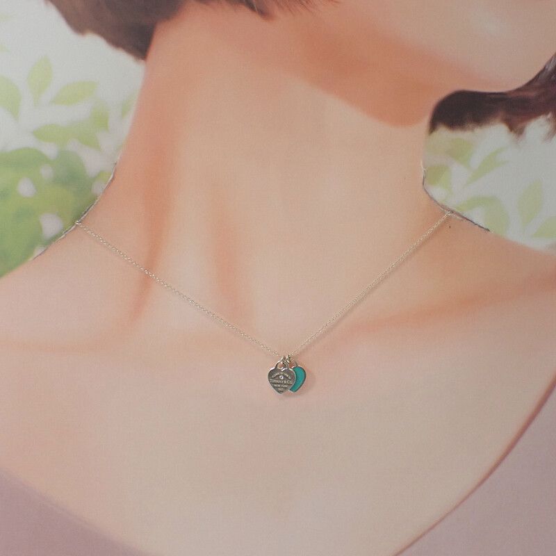 ティファニー TIFFANY&Co. ブルー ダブル ハート タグ リターン
