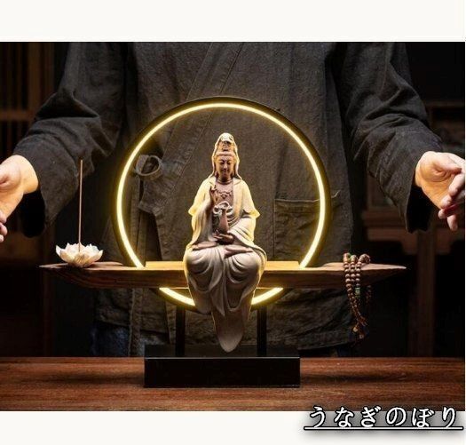 美品・未使用新品】 禅の置物玄関リビング観音仏像陶器の町家アイデア