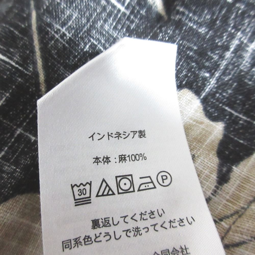 美品 LAUREN RALPH LAUREN ローレンラルフローレン フラワープリント リネンシャツ サイズM ブラック ベージュ レディース 古着 中古 美品 LAUREN RALPH LAUREN ローレンラルフローレン フラワー
