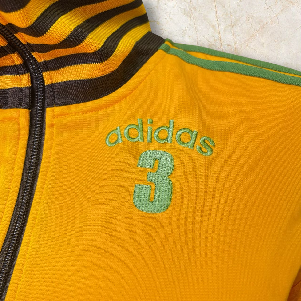adidas アディダス レディース ジャージ ハイネック S 黄色×グリーン