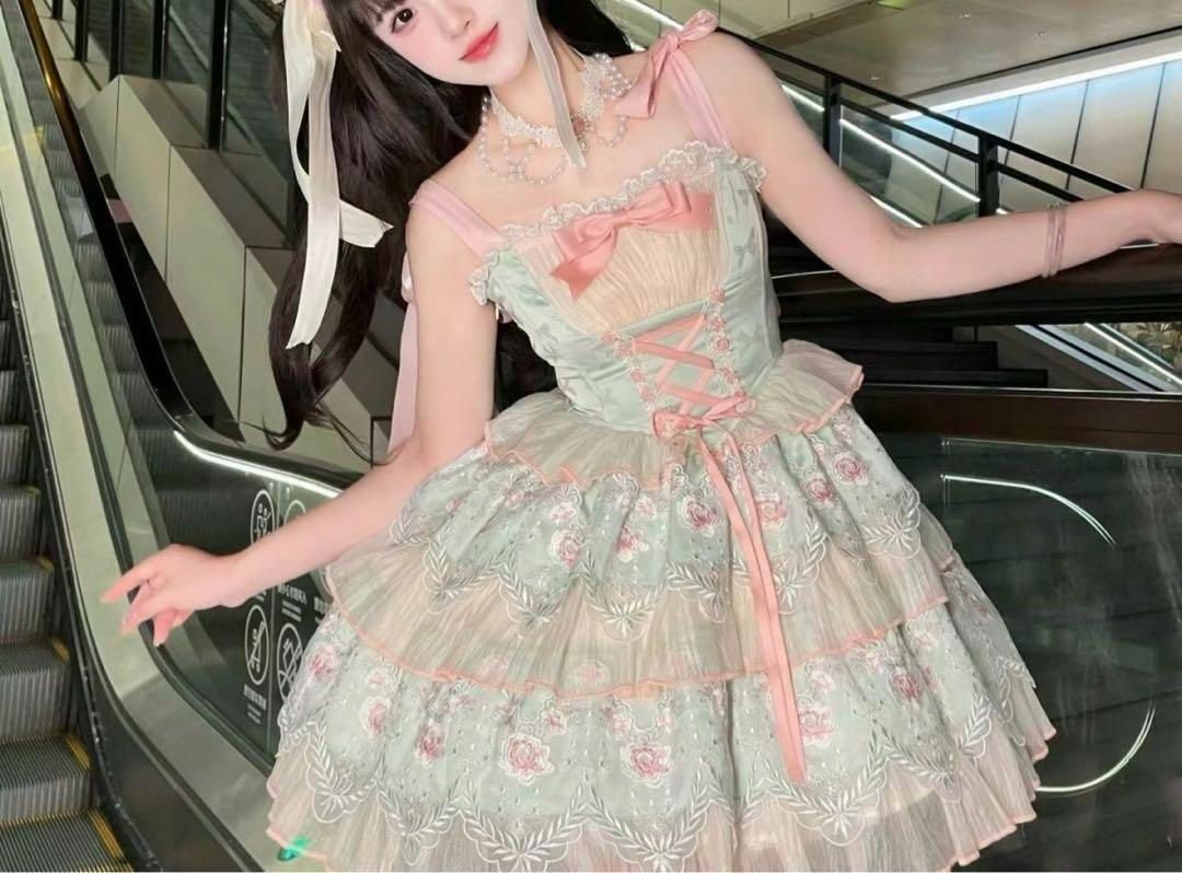 ロリータドレス JSK ゴスロリドレス 花嫁風 森ガール 姫様 アイドル衣装 ロリータ JSK ゴスロリドレス 花嫁風洋服宮殿風 森ガール 姫様