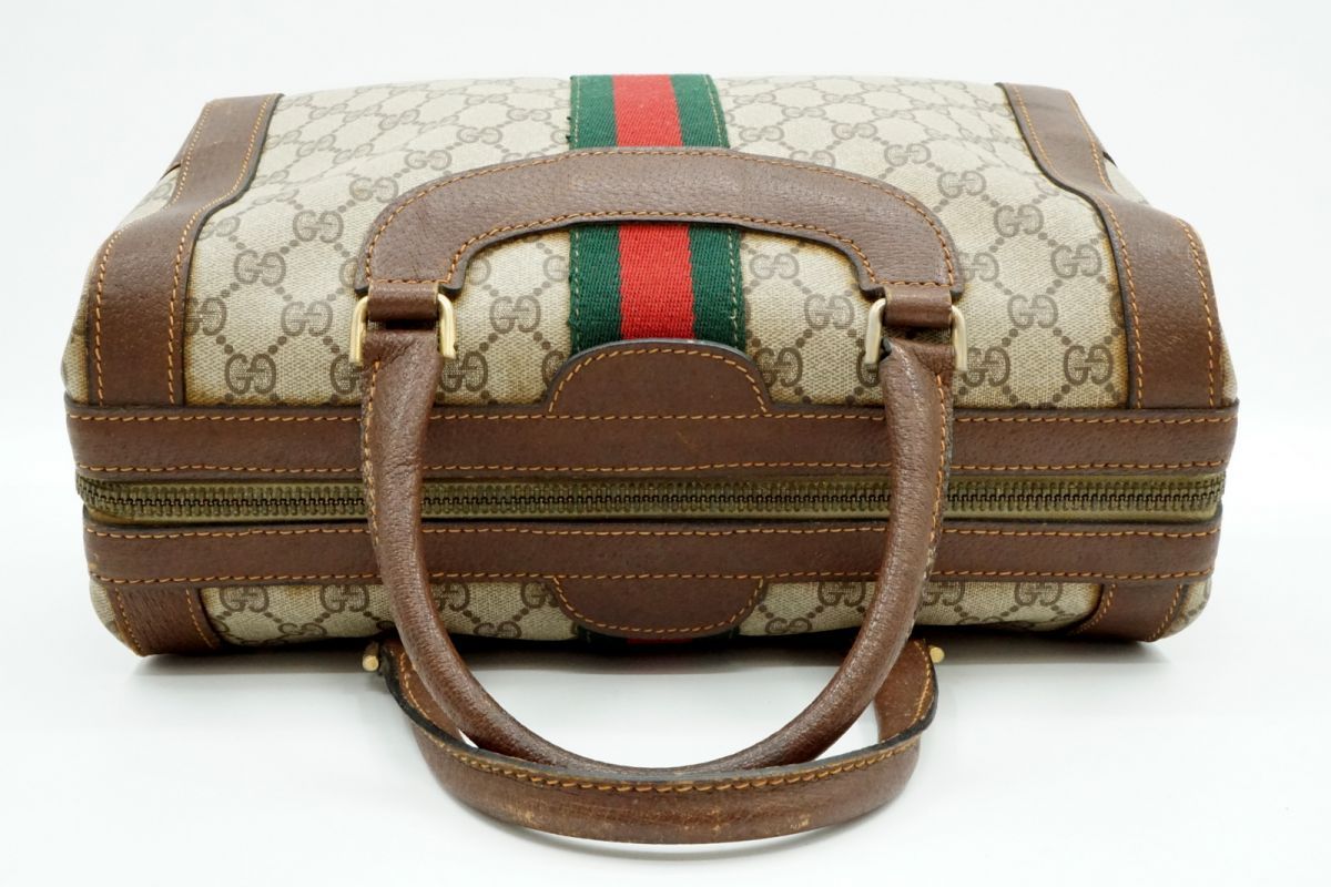 国内正規品】 OLD GUCCI グッチ ハンドバッグ ブラウン レザー