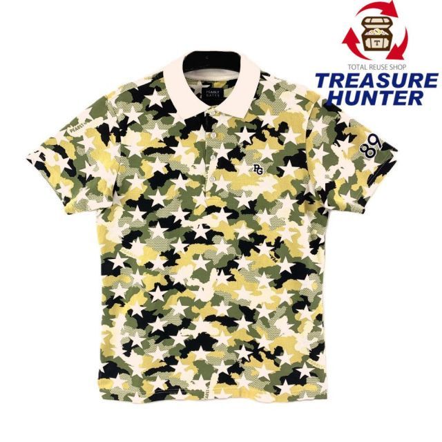 PEARLY GATES パーリーゲイツ PLAY CAMO! スター×カモガラ ドライタッチ メンズ ポロシャツ 半袖 サイズ6 XL相当 100061171008