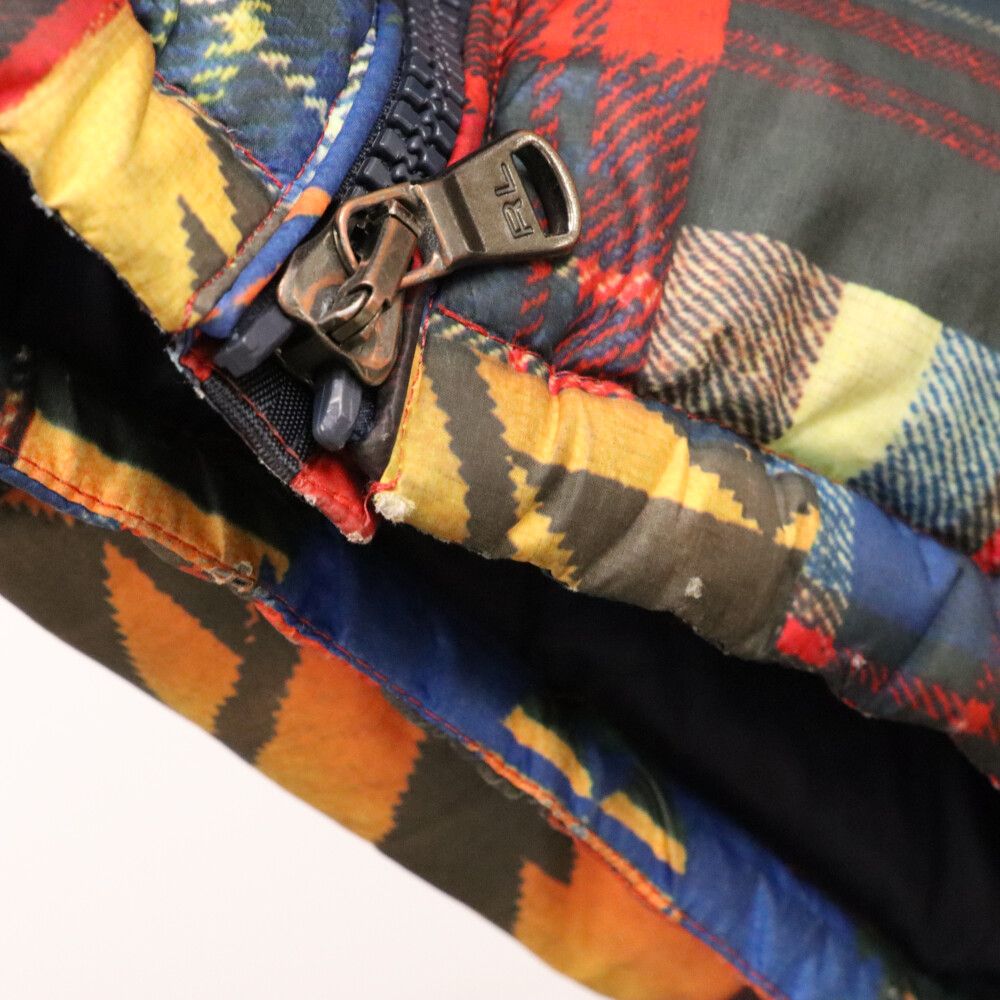 RALPH LAUREN (ラルフローレン) PATCHWORK DOWN JACKET パッチワーク柄 ダウンジャケット マルチ