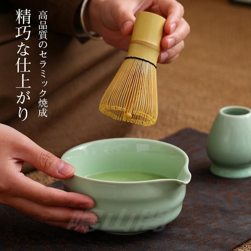 茶筅 百本立 天然竹 茶せん 抹茶点て 茶道具 竹 茶杓 茶碗 4点