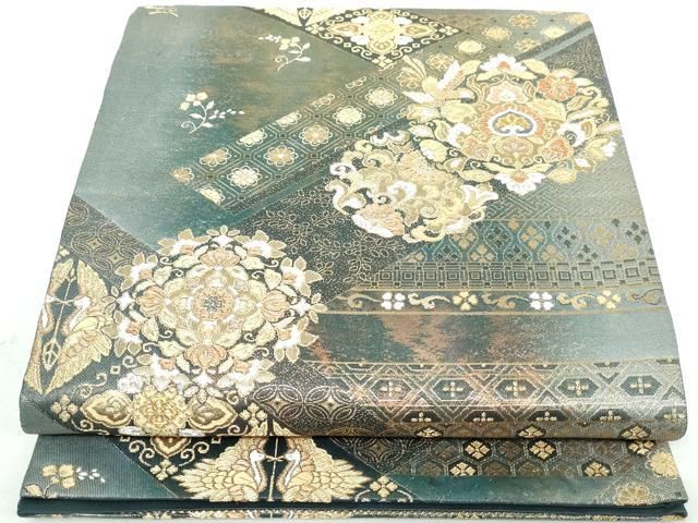 【美品】可愛い 正絹袋帯 古典柄　唐織　六通柄　ob-017 f11e18a1291e8aa5df29d6e4085164