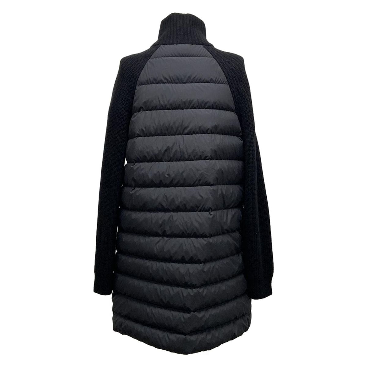 MONCLER モンクレール ダウンコート サイズS レディース CARDIGAN TRICOT I20939B00021 黒 カーディガン コットン ウール ダウン