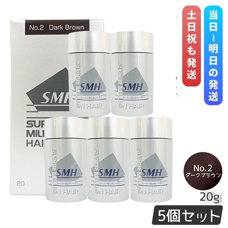 ルアン スーパーミリオンヘアー 20g No.2 ダークブラウン 5個セット 髪 頭 薄毛隠し 分け目 つむじ ボリューム 男性 女性 白髪かくし