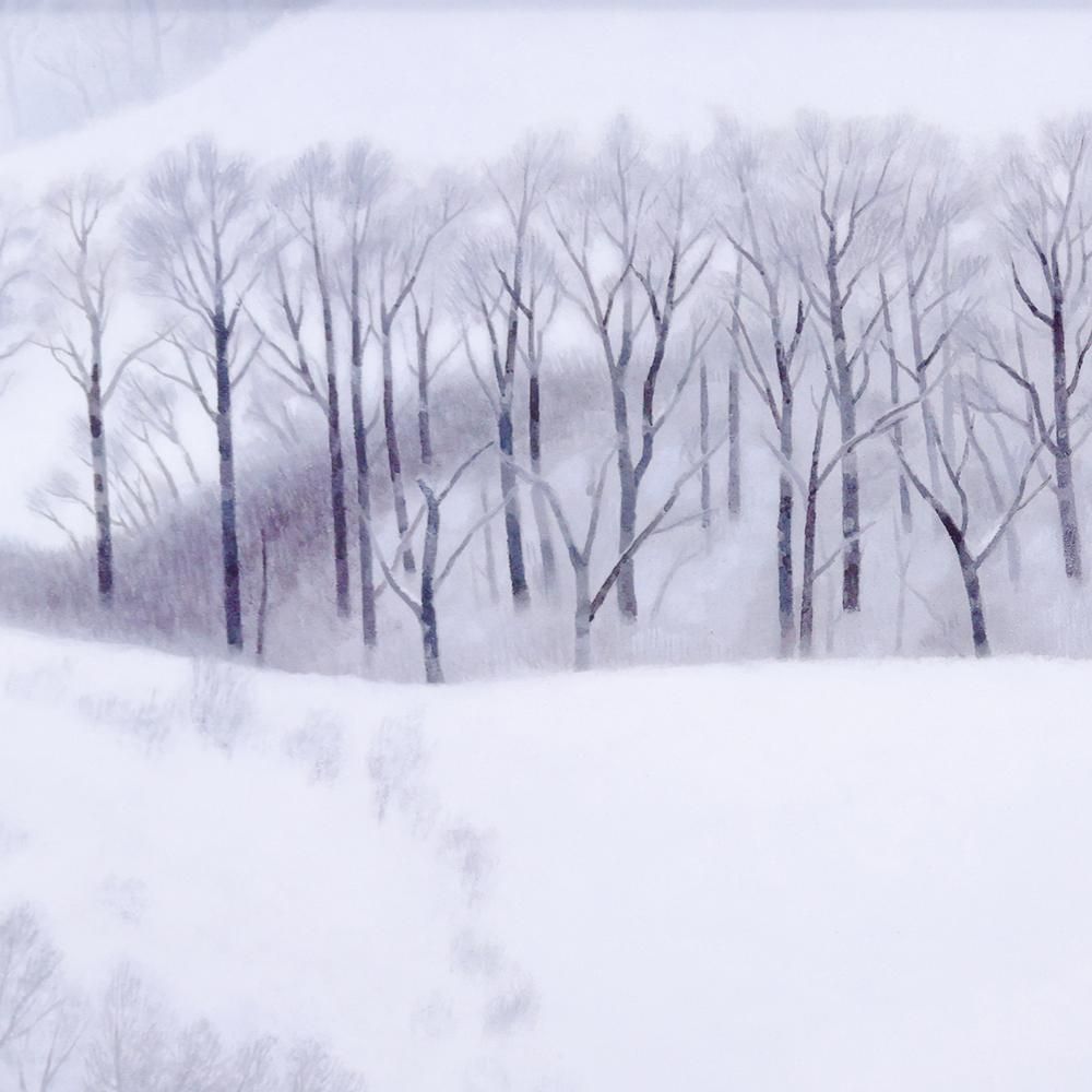 真作】【WISH】東山魁夷「北山初雪」木版画・新復刻画 10号 東山