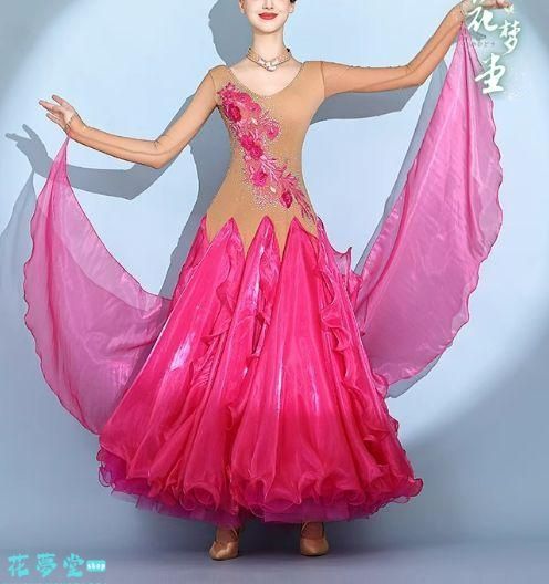 25年 ♥社交ダンスドレス スタンダードドレス モダンダンス 刺繍 オーダーメイド 撮影会 舞台 イベント 原野空間-101