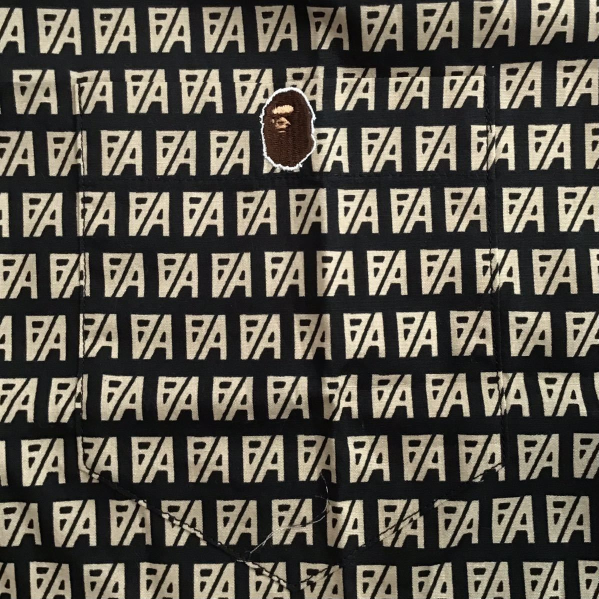 ☆新品☆ 初期 モノグラム 長袖BDシャツ Sサイズ black a bathing ape 