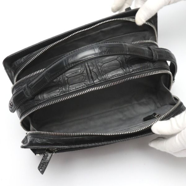 クロコダイル Y.T-0001 メンズセカンドバッグ 横型 クラッチバッグ