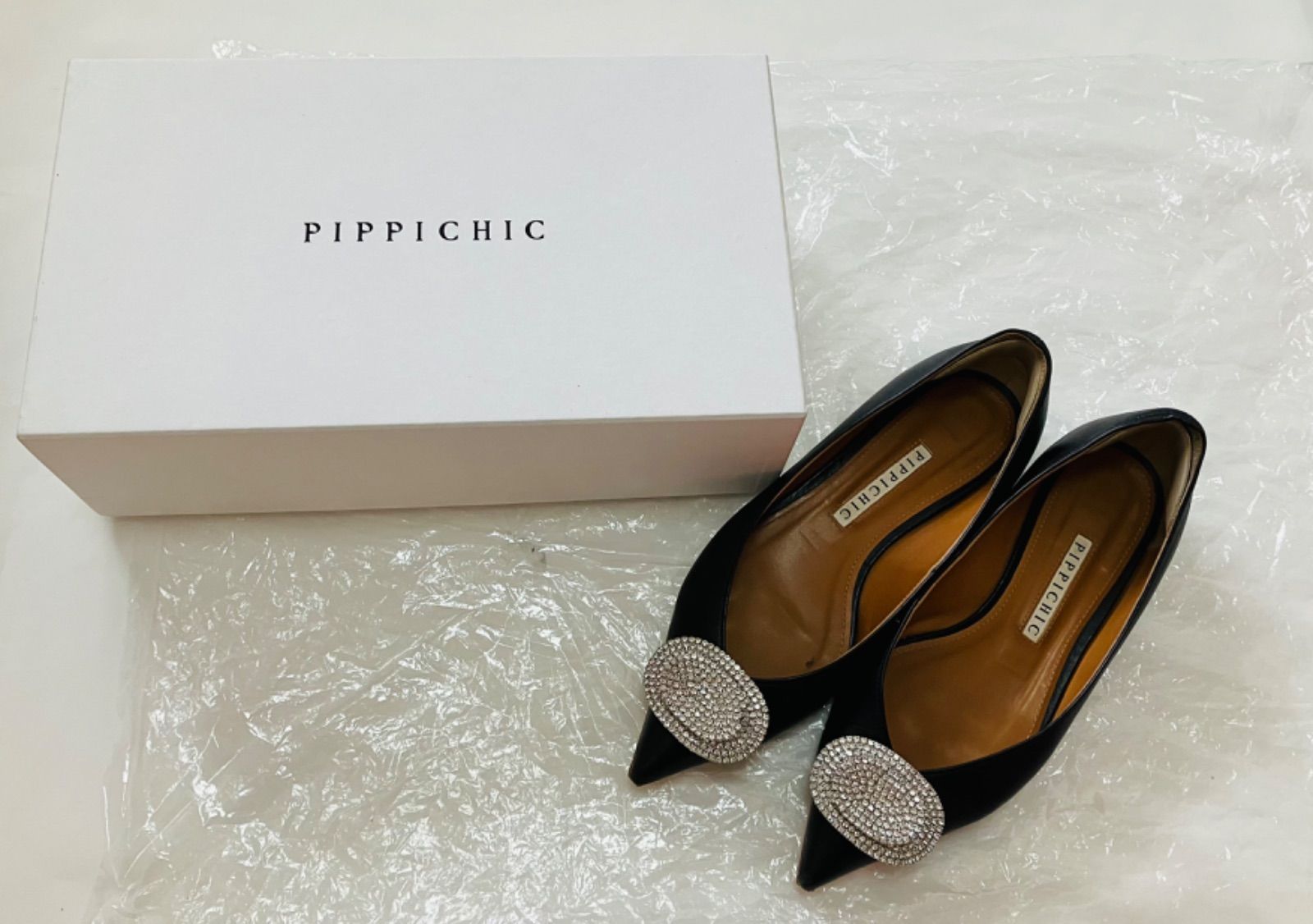新品 PIPPICHIC ピッピシック ビジューつき フラットシューズ