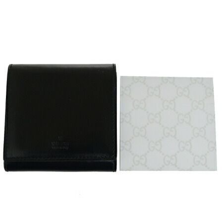 【中古】 超美品 グッチ GUCCI 付箋 カバー ブラック レザー 03ES384