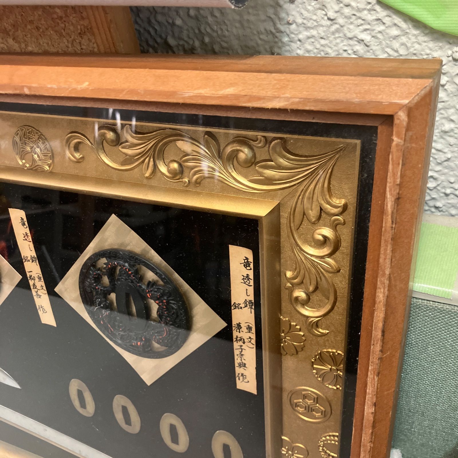 刀★レプリカ★模造刀★額★越中守正俊★アンティーク★日本刀 日本刀 模造刀額 越中守正俊レプリカ 衣桁 アンティーク