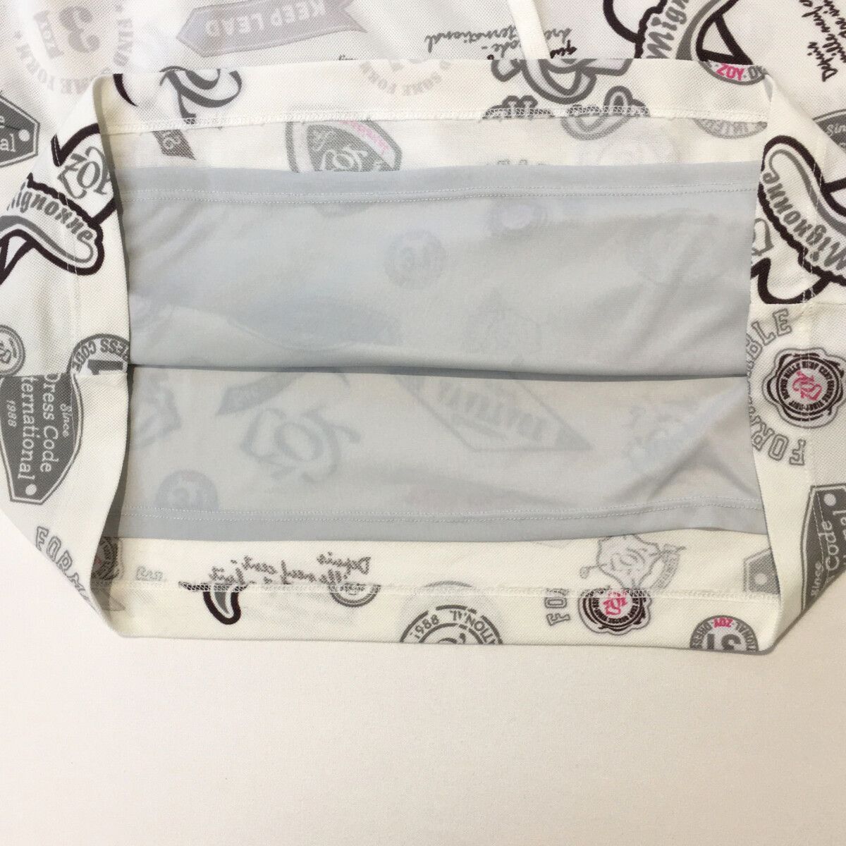 ZOY - coco 中古 ゾーイ ZOY レディース ワンピース 38(M) 白  ホワイト 半袖ポロ 裏地付き ロゴ総柄 中古 レディース ゾーイ ZOY ワンピース 38(M) 白 ホワイト 半袖