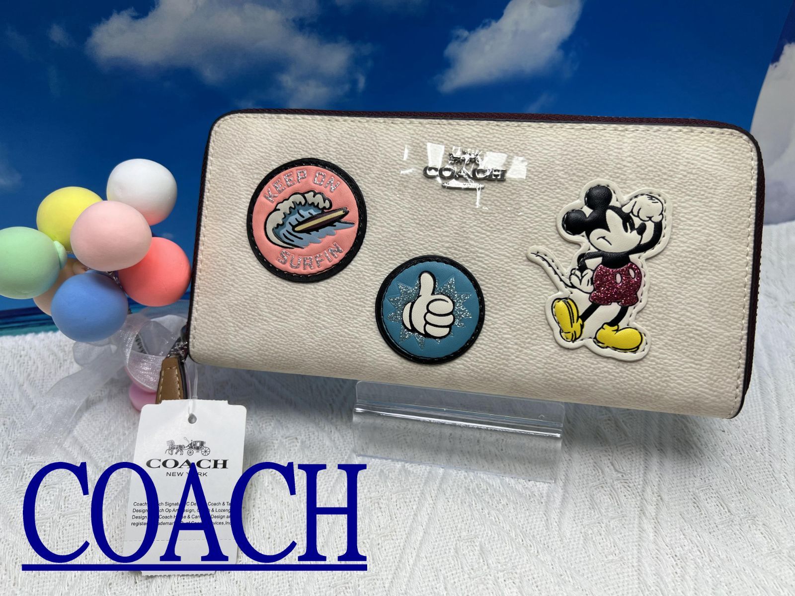 コーチ COACH 財布 長財布 シグネチャーコーチ ディズニーコラボ 