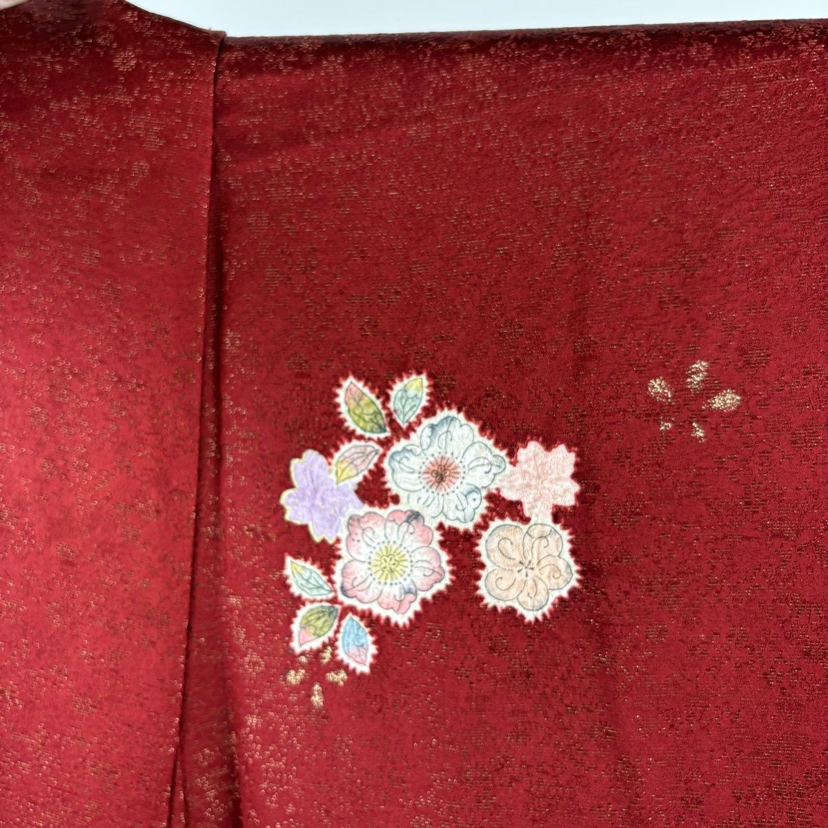 ようちん♡様美品 振袖 フルセット 身丈161 裄66.5 赤 花 扇 刺繍衿 オンラインショップ限定価格】【中古】 振袖 正絹 美品 成人式