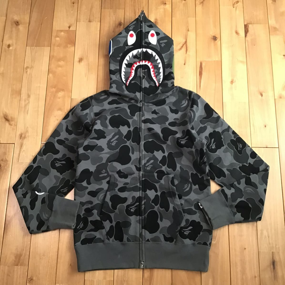 ABC camo black シャーク パーカー Sサイズ shark full zip hoodie a ...