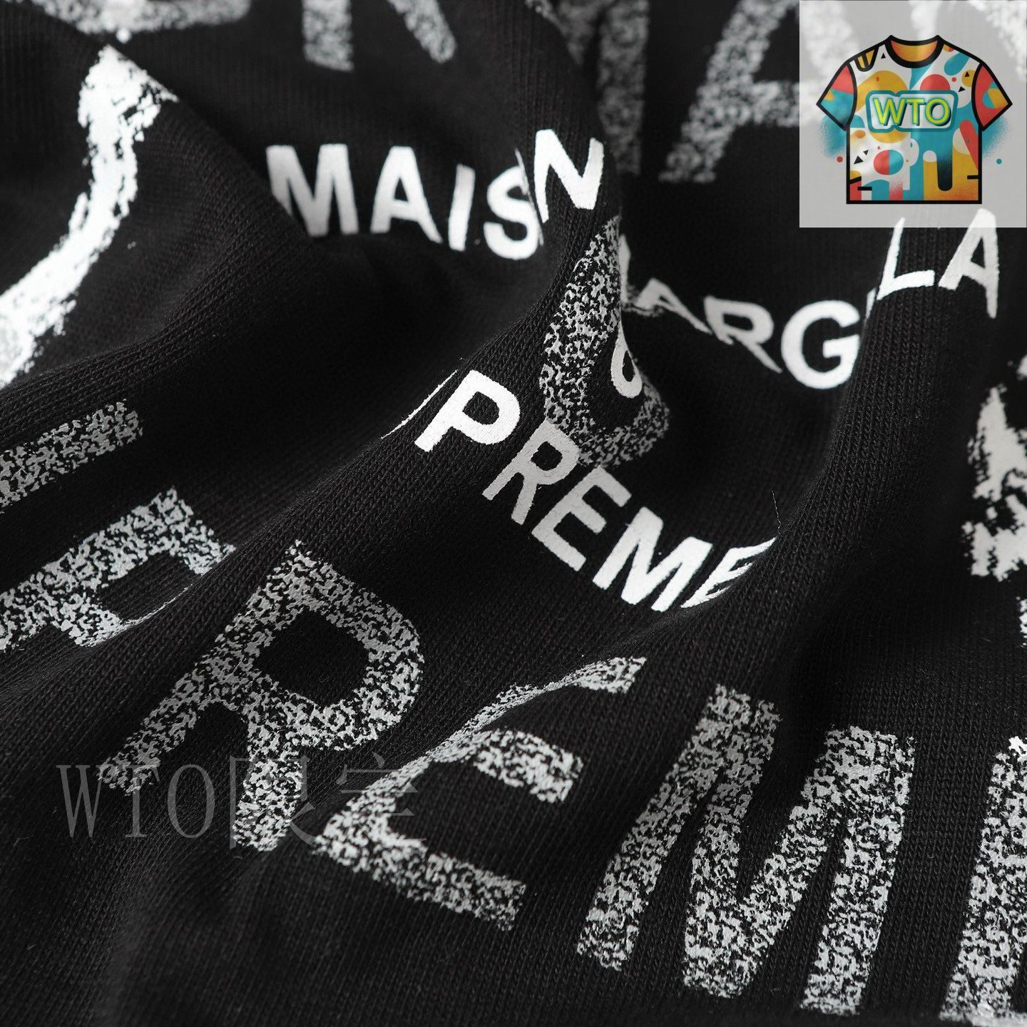 ★SUPREME x MAISON MARGIELA★SNSでも話題のコラボ Tシャツ Supreme x MM6 Maison Margiela プリント Tシャツ | ブラック