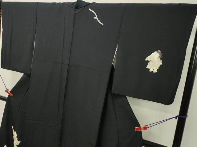 平和屋着物○訪問着 作家物 童子遊び 黒地 金彩 正絹 逸品 DAAS2008tw  