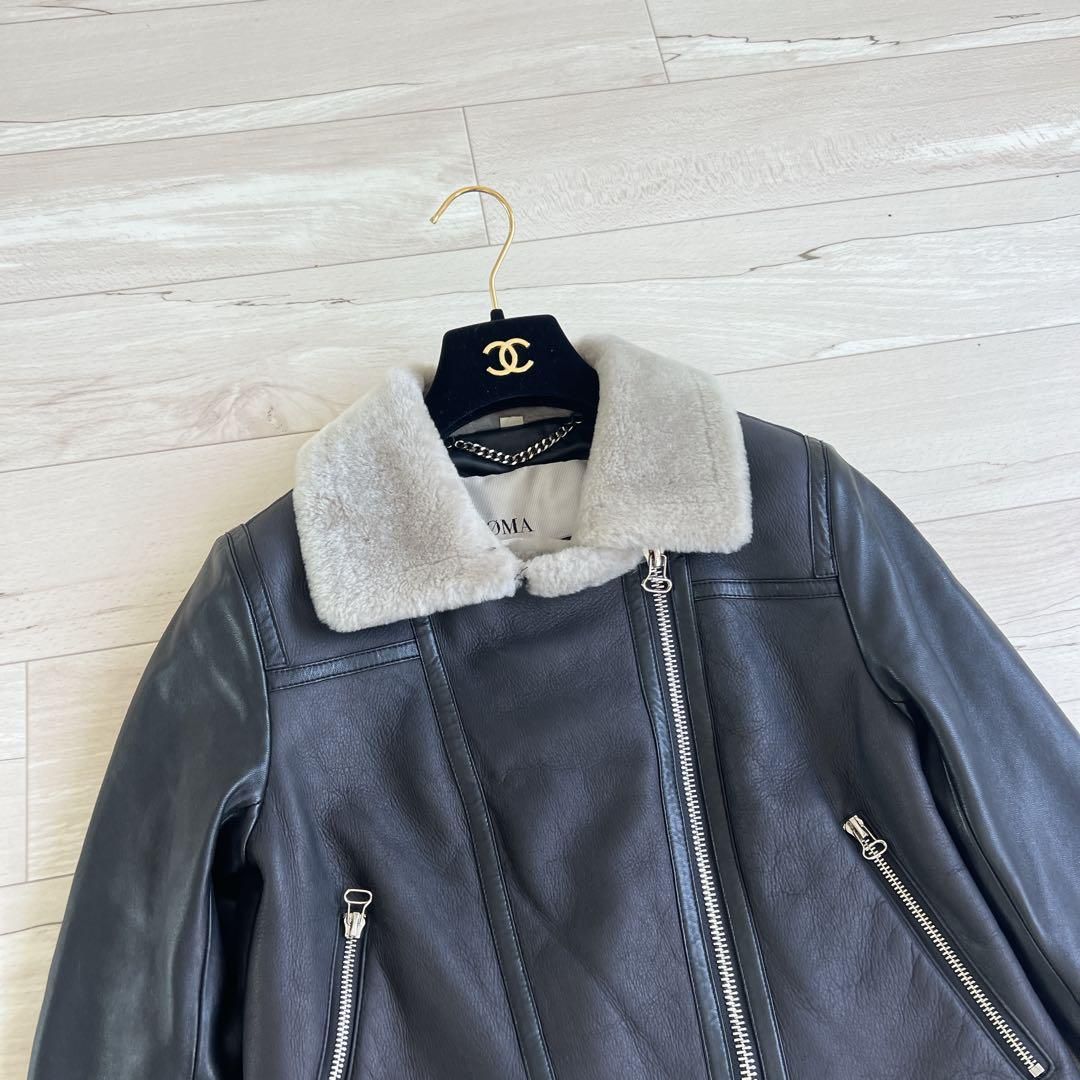 【極美品】DAMA collectionリアルムートンレザー ライダース　ファー 極美品】DAMA collectionリアルムートンレザー ライダース