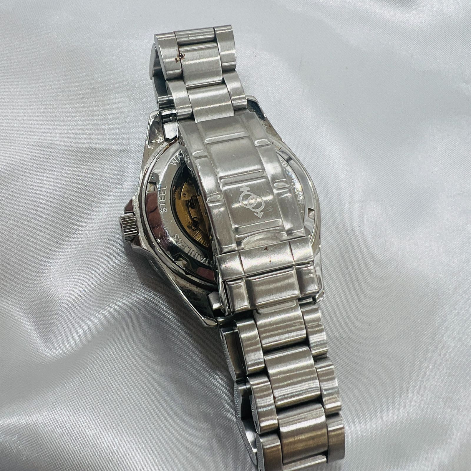 A【中古】MUSK ムスク MM-2110 メンズ腕時計 金属ベルト 文字盤緑 