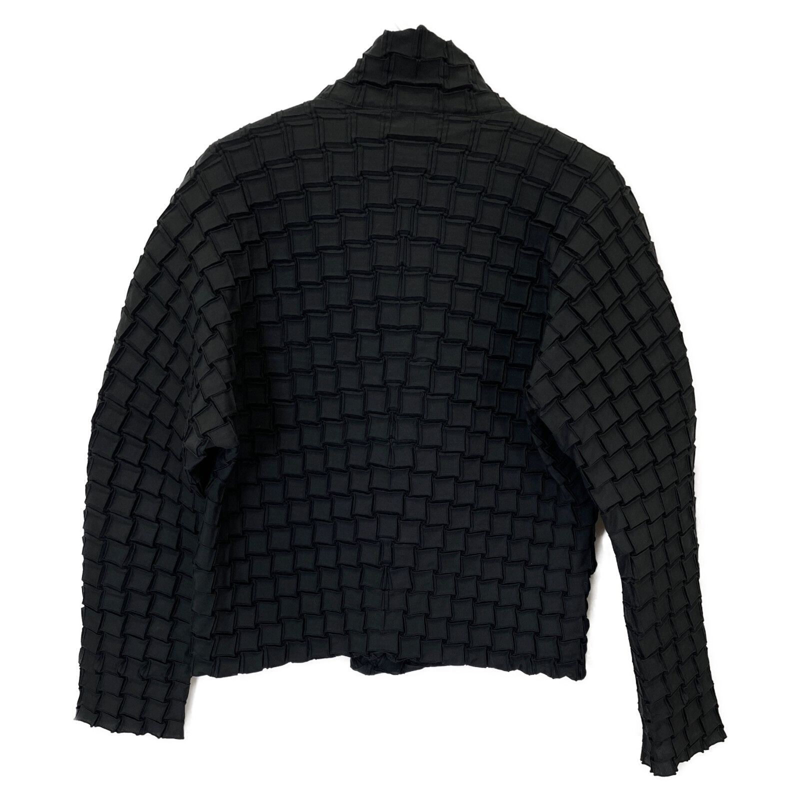 ISSEY MIYAKE イッセイミヤケ ニットジャケット コットン M 墨黒 ISSEY MIYAKE イッセイミヤケ ニットジャケット コットン M 墨黒